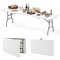 8 Feet Patio Portable Fold-in-Half Table with Robust Metal Legs and Joint Safety Lock